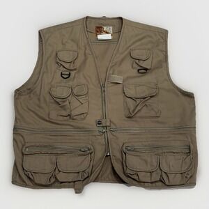 Rio Bravo Utility Fishing Vest Mens XL Khaki Outdoor Hiking Gear by Prestige